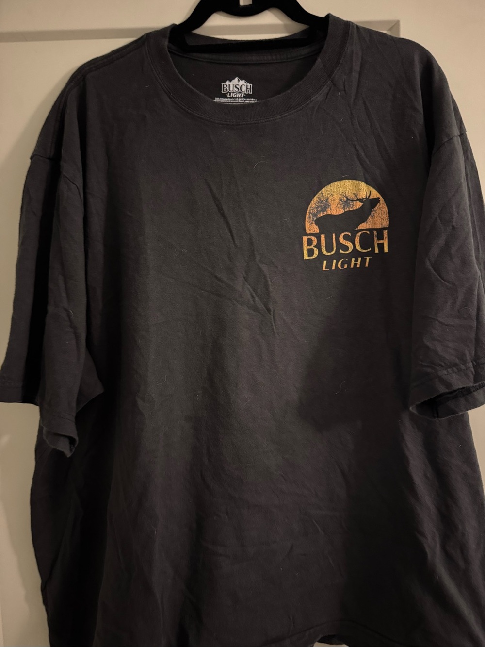 Busch Light Men's Short Sleeve Graphic Tee — Black with Gold Logo